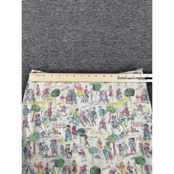 Tibi Skirt Womens 8 White City Life Print Silk Chiffon Asym Ruffle - Picture 5 of 7